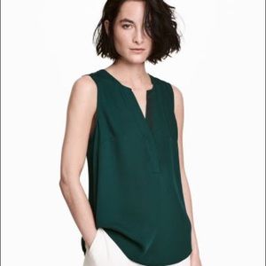 H&M Dark Green/Teal Sleeveless Blouse